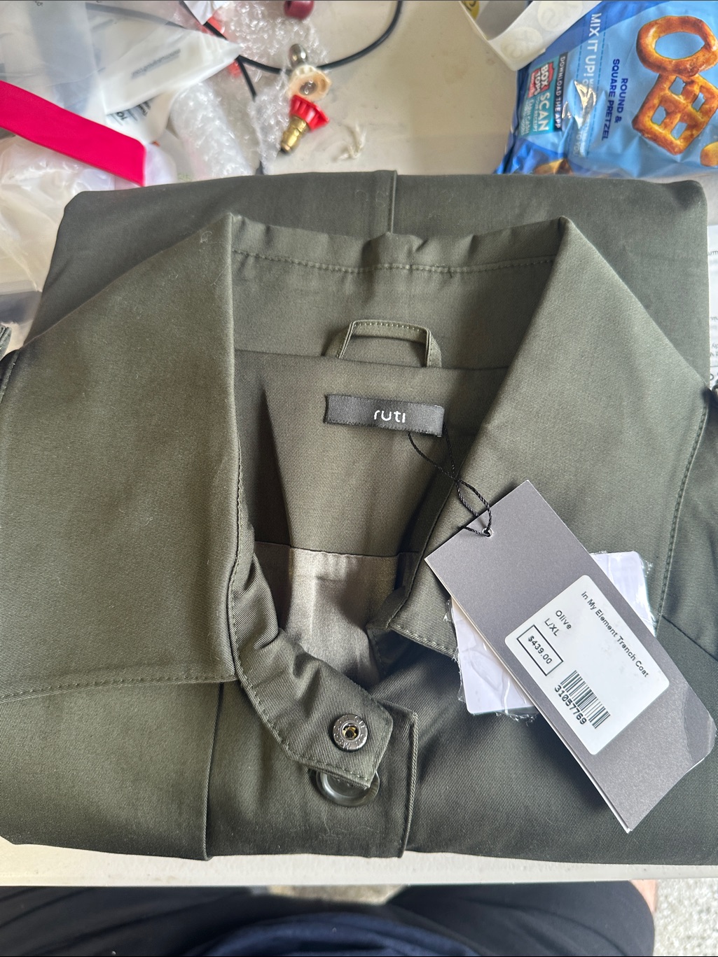 Ruti In My Element Trench Coat In Olive.